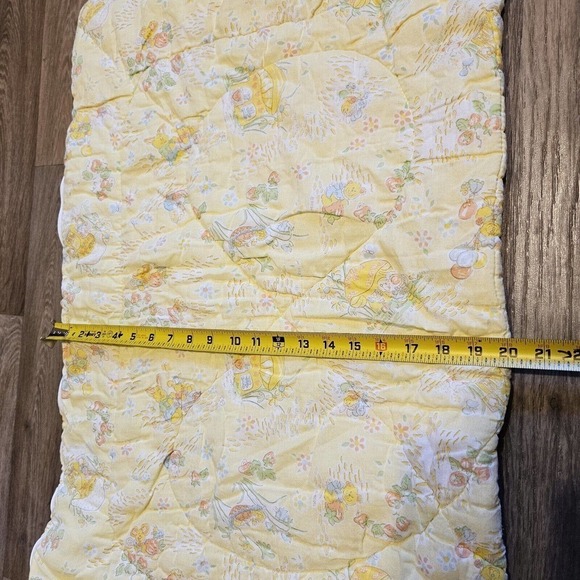 Vtg Riegal Baby Blanket Floral Teddy Bear Strawberry Print Quilt Sleep Sack - Picture 11 of 12